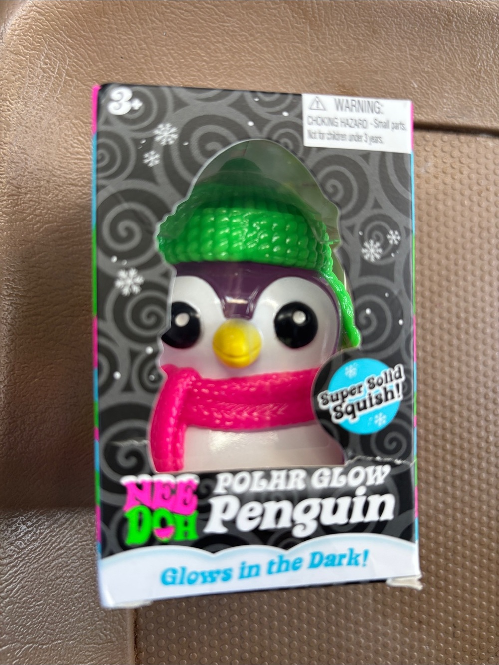 Polar Glow Penguin Kids squish purple penguin with Pink & Green accessories